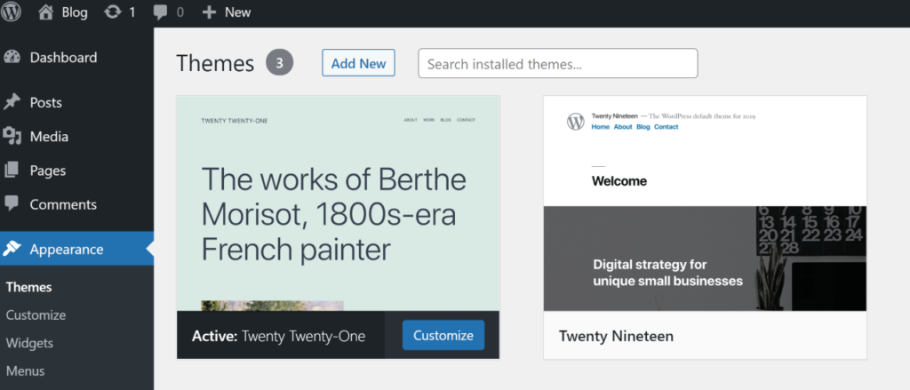 How to add themes in WordPress