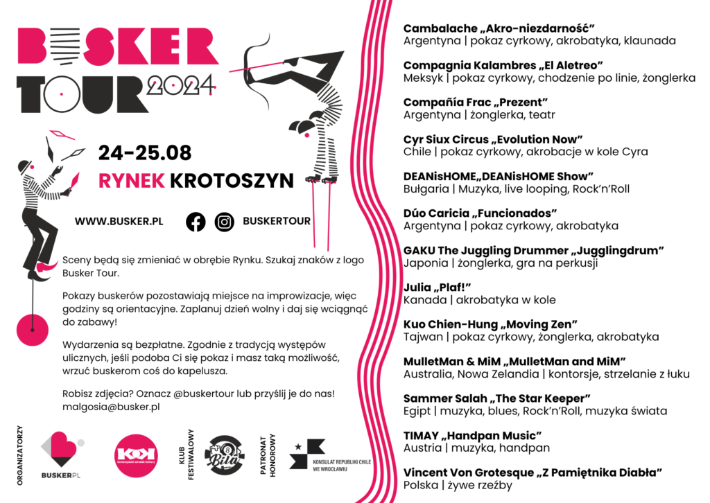 Busker Tour 2024 w Krotoszynie - program