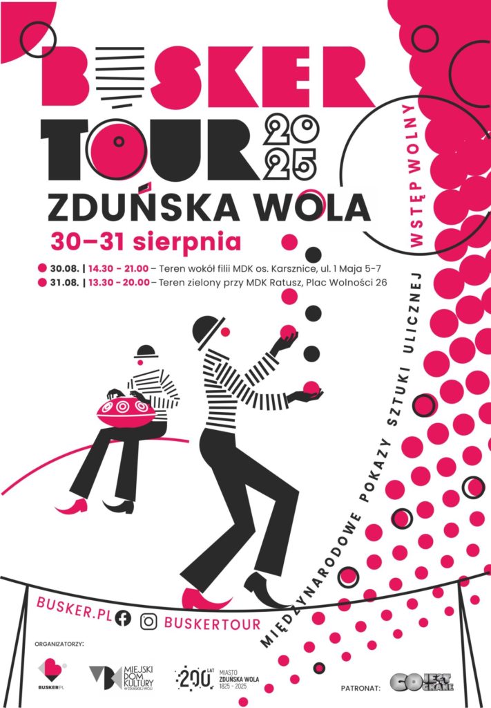 Plakat festiwalu Busker Tour 2025 w Zduńskiej Woli