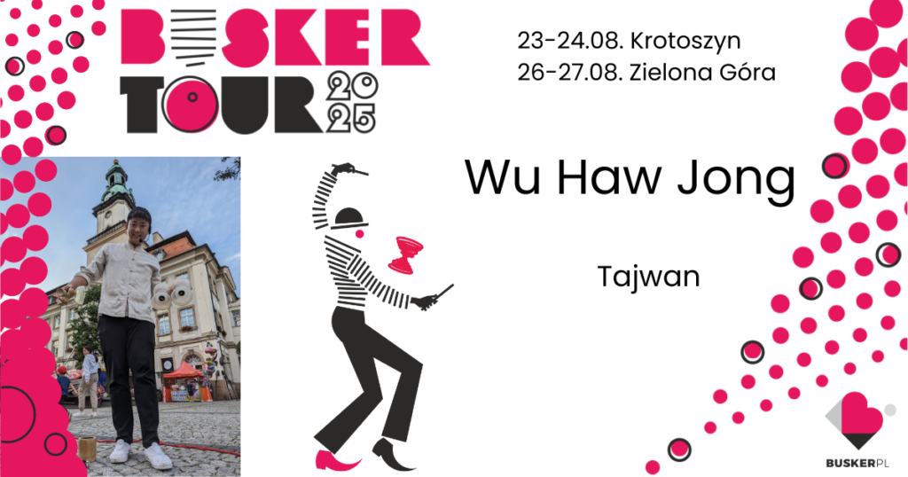 Wu How Jong i ilustrowana postać przedstawiająca artystę cyrkowego z diabolo